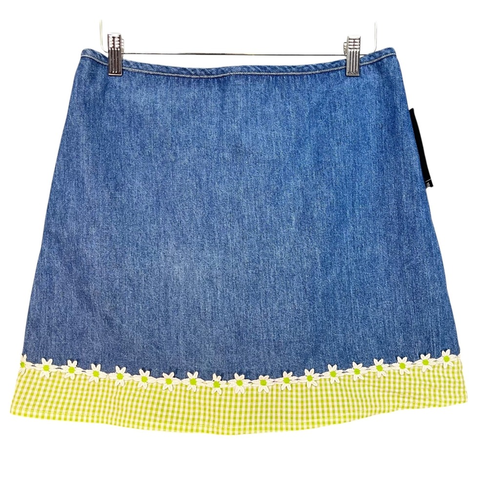 Amy Byer Girls Plus Denim Skort Daisy Hem‎ NWT Vintage Y2K Size 18.5